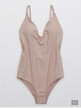 Aerie Nude Swimsuit One Piece Cheeky Sz XL